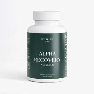 Ashwagandha supplement bottle by Him & Her Lab