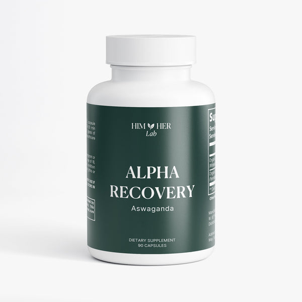 Ashwagandha supplement bottle by Him & Her Lab